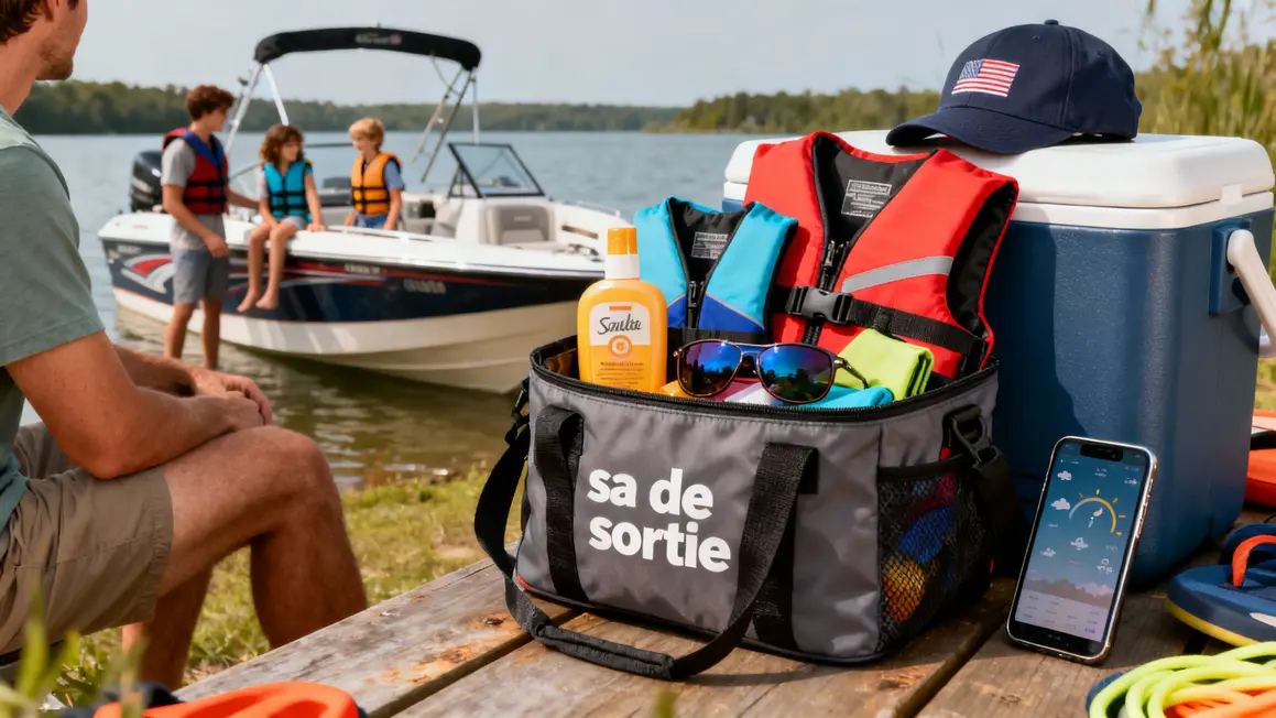 Sac et équipement sécurité avant location bateau Annecy