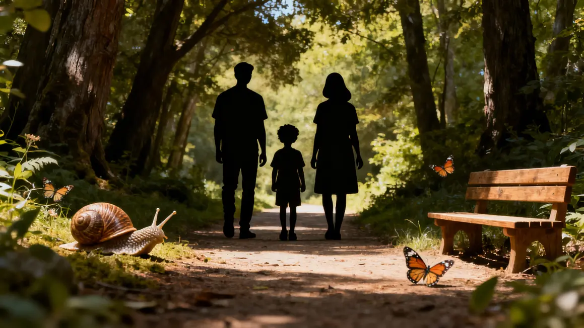 Balade famille sentier forêt lac Annecy nature