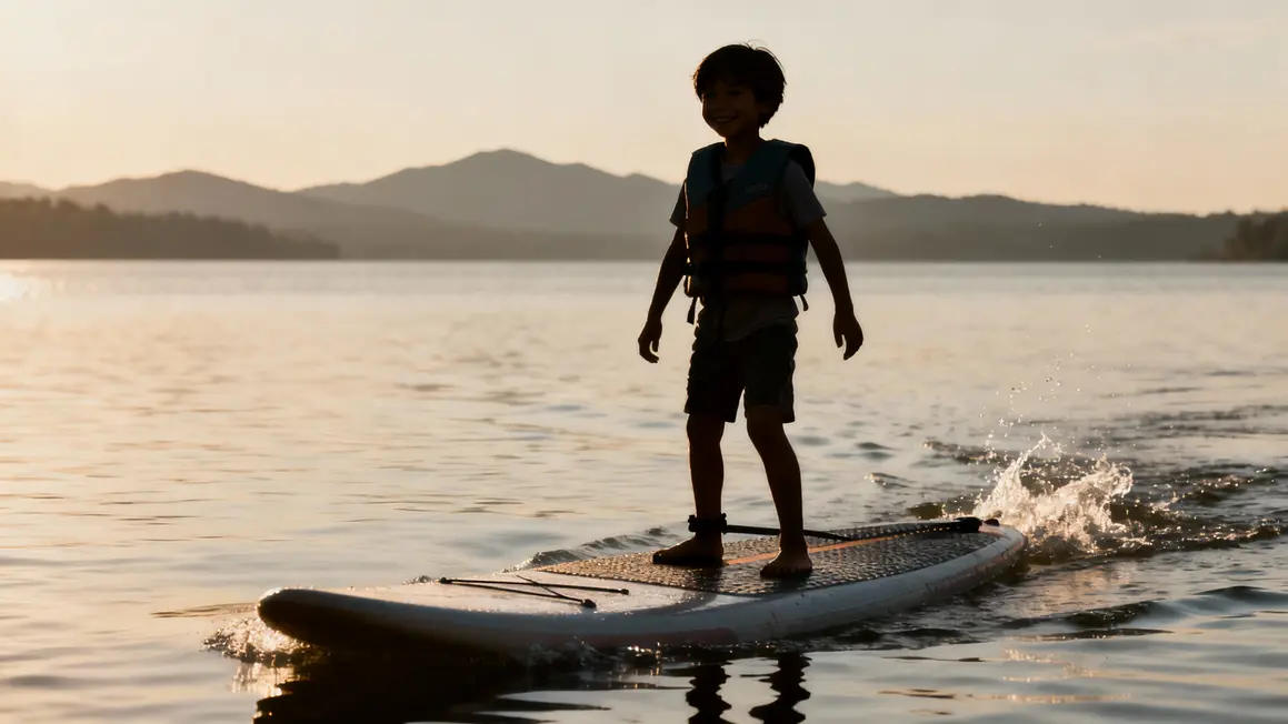 Enfant sur paddle bienfaits sports nautiques Rhône-Alpes