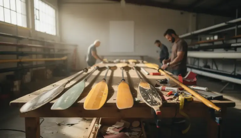 atelier réparation rame aviron outils