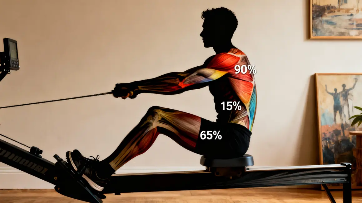 Rameur aviron muscles actifs chiffres
