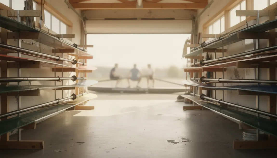 support rames aviron DIY bois métal club