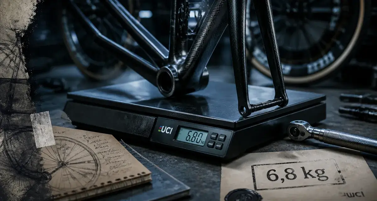 Poids vélo Tour de France 6,8 kg, contrôle UCI sur balance
