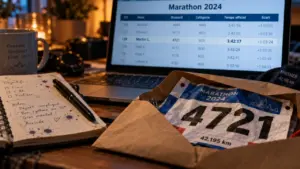 Classement marathon pour tous : temps officiel sur écran