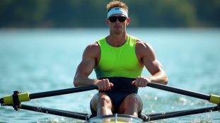 accessoires aviron : équipement complet pour rameur sur un bateau d'aviron