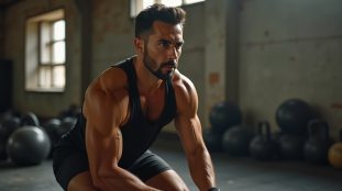 préparation physique aviron : athlète réalisant un exercice de musculation spécifique pour l'aviron