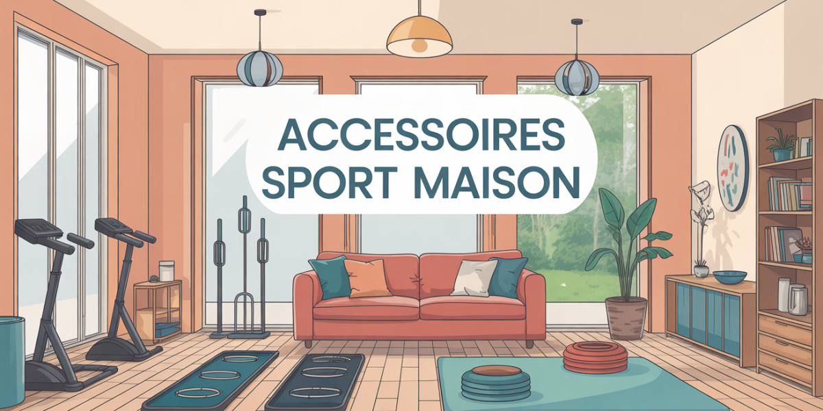 accessoires sport maison illustration salon moderne