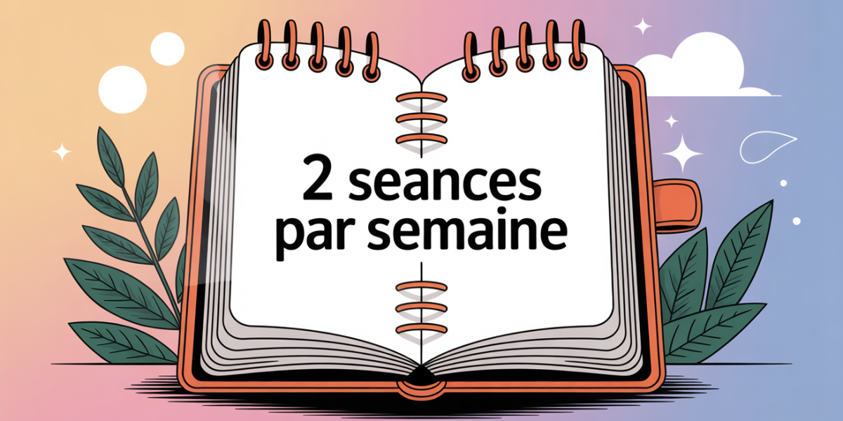 Agenda sportif 2 séances hebdo avec haltères et rame