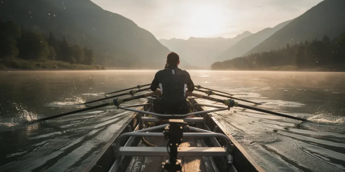 Rameurs sur le Rhône caméra sport fixée, matinée sportive Rhône-Alpes