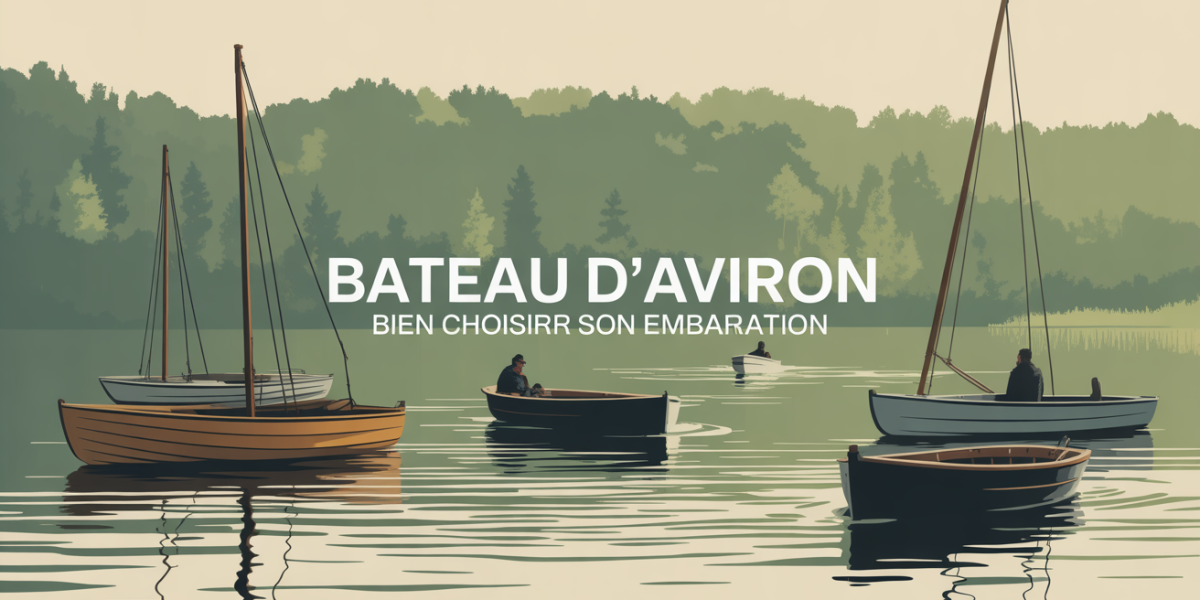 Scène de bateaux aviron différents sur lac, choix embarcation