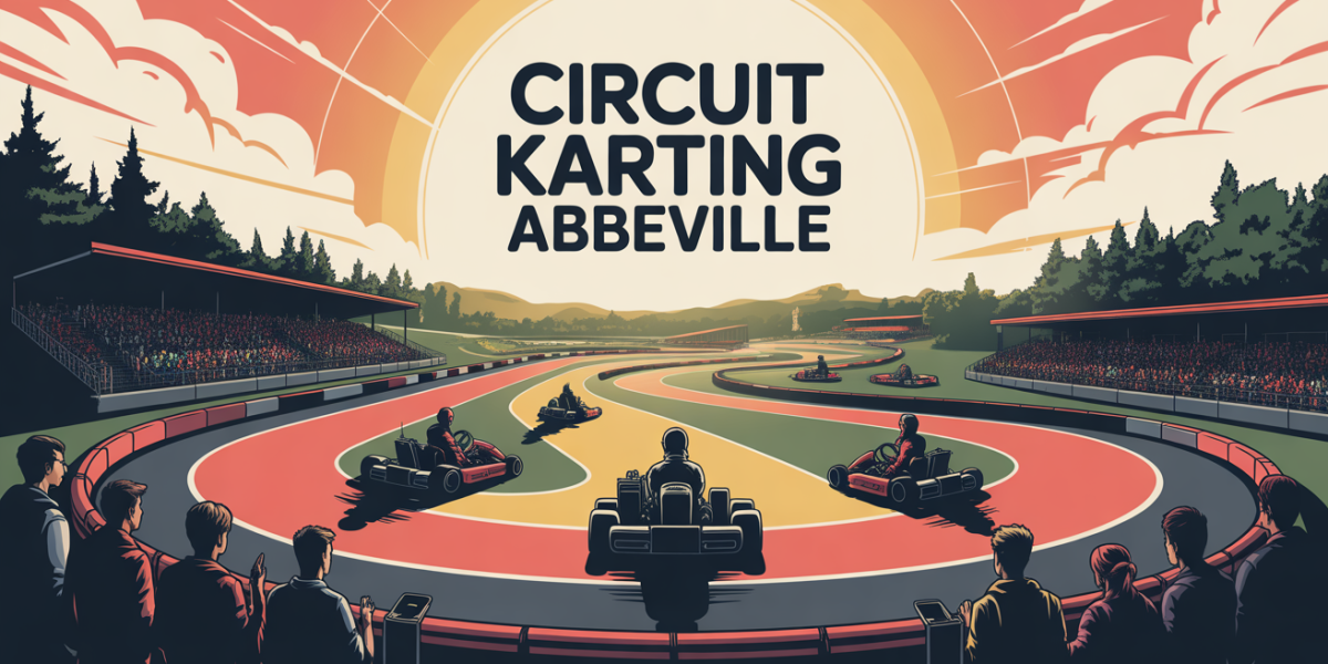 Vue aérienne stylisée circuit karting Abbeville nature
