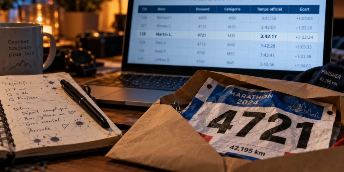 Classement marathon pour tous : temps officiel sur écran