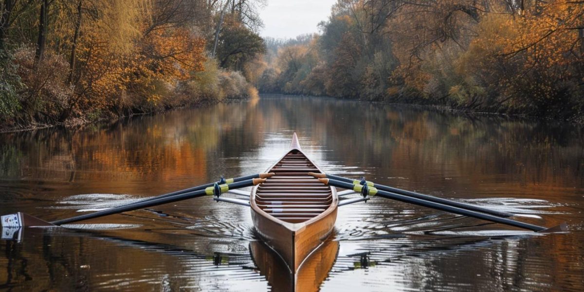 aviron : deux rameurs pratiquant l'aviron, l'un en rivière et l'autre en mer