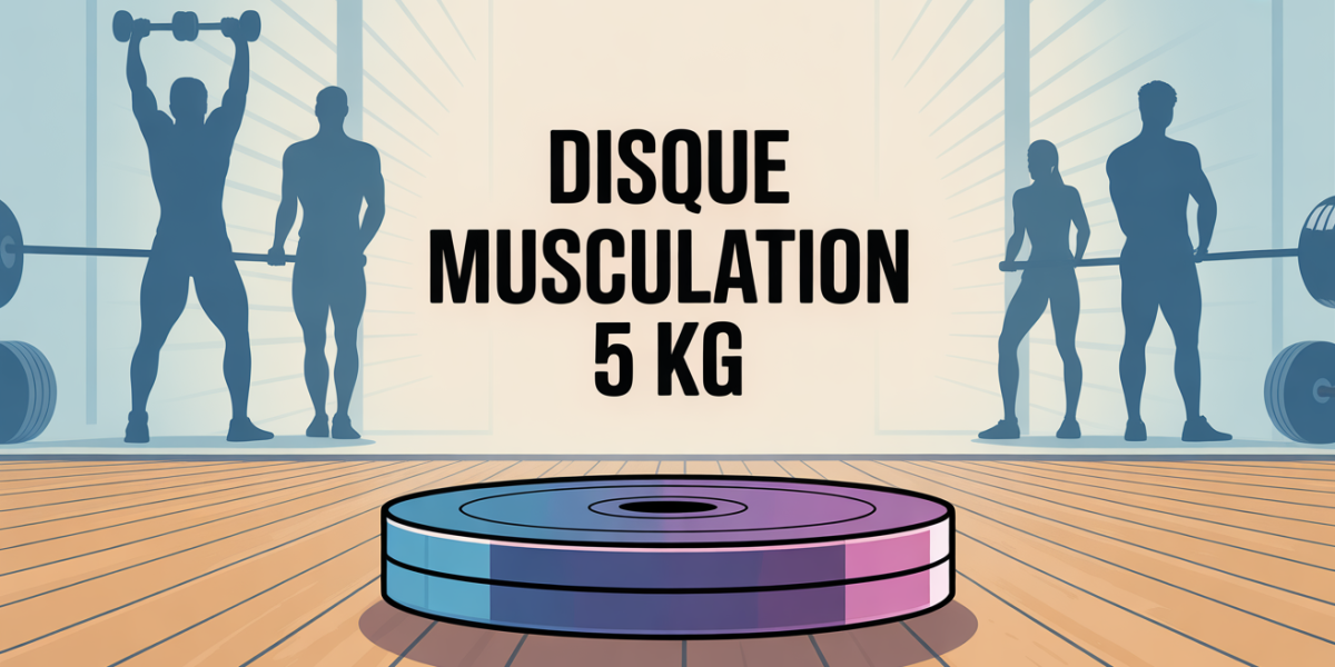 disque musculation 5 kg posé sur parquet salle sport