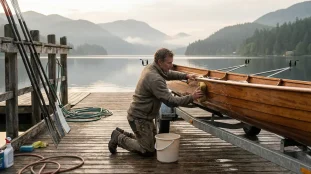 Rameur nettoyage bateau équipement nautique Rhône-Alpes