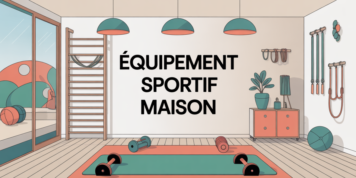 Espace moderne avec equipement sportif maison tapis haltères bandes corde SEO