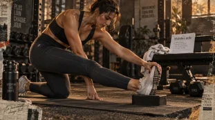 Étirements musculation : ischio-jambiers, mobilité utile sur tapis de yoga