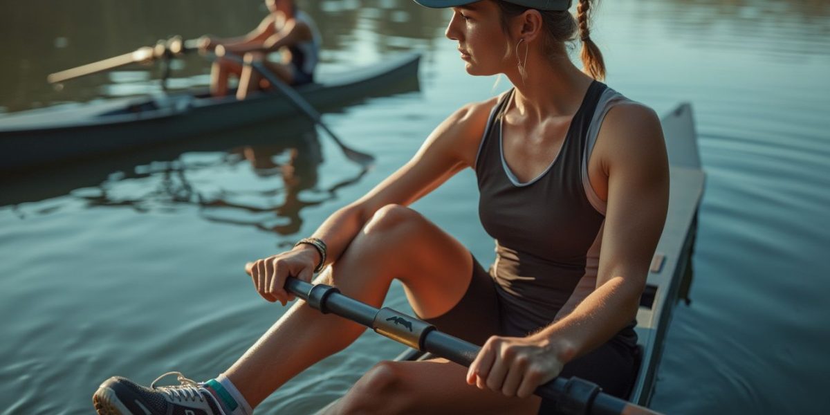 tenue aviron : rameur équipé d'une tenue adaptée à l'aviron
