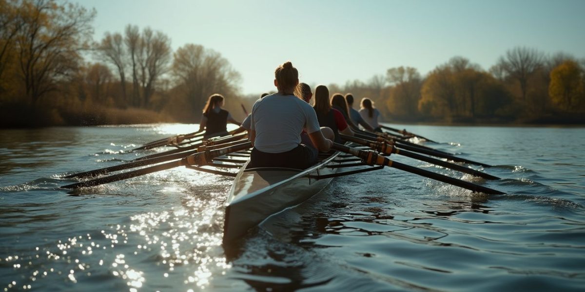 technique de rame en aviron : rameur en pleine action maîtrisant la technique de rame