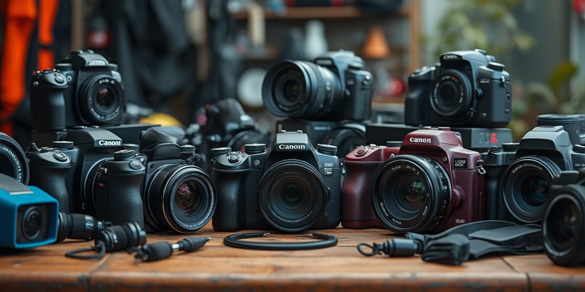 caméra sport et aquatique : différentes caméras sportives résistantes à l'eau exposées