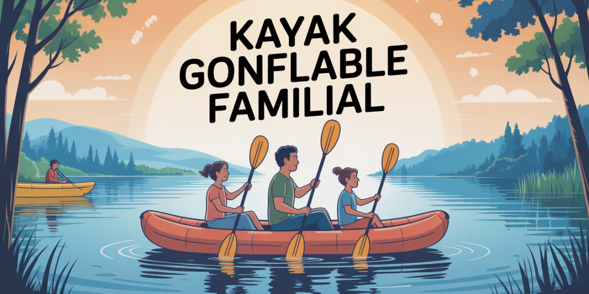 famille en kayak gonflable sevylor sur lac calme