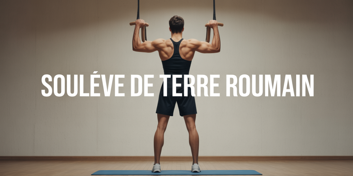 sportif realise souleve de terre roumain avec halteres dos droit