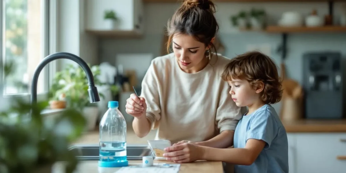 analyse de l'eau : testeur avec kit d’analyse de la qualité de l’eau