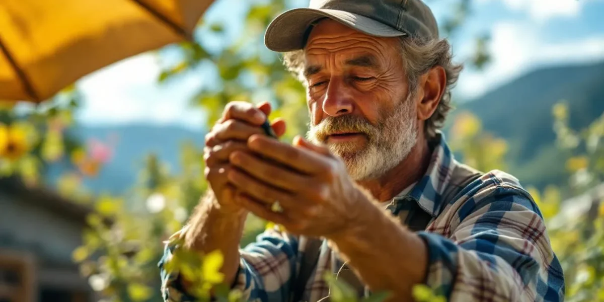 tailler mûrier platane parasol : jardinier taillant un mûrier platane en forme parasol