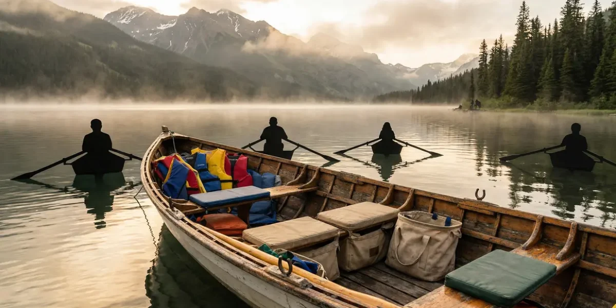yolette familiale modifiée en loisir sur lac de montagne